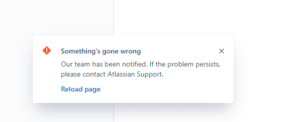 Something went wrong error message